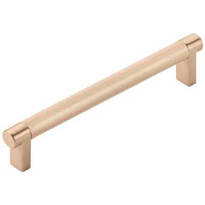 Emtek 84055.REC.KN Knurled 6" Center to Center Bar Cabinet Pull with