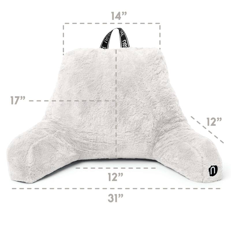 Emperyan Fur Reading Pillows for Sitting in Bed Adult & Kids, Sit Up Back Support Pillow for Bed Rest