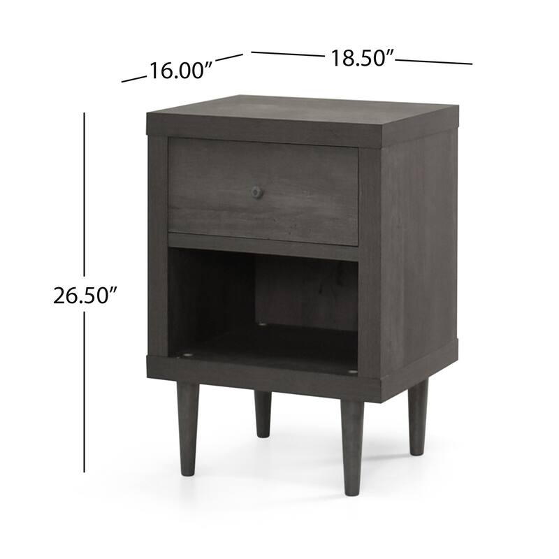 Iconic Nightstand with Wood-Like Frame, One Drawer, and Shelf