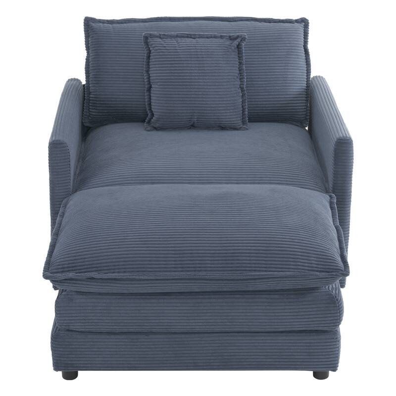 Roomfitters Compact L-Shape Sectional Sofa, Upholstered Corduroy Couch with Side Storage Pockets for Stylish Living Room
