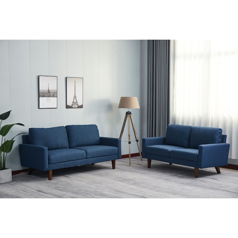 Linen 2 Piece Loveseat and Sofa Living Room Set