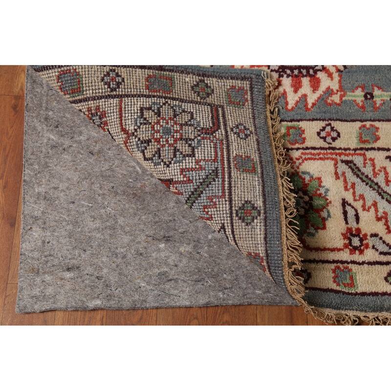 Gray Geometric Oushak Oriental Area Rug Handmade Wool Carpet - 7'9"x 9'11"