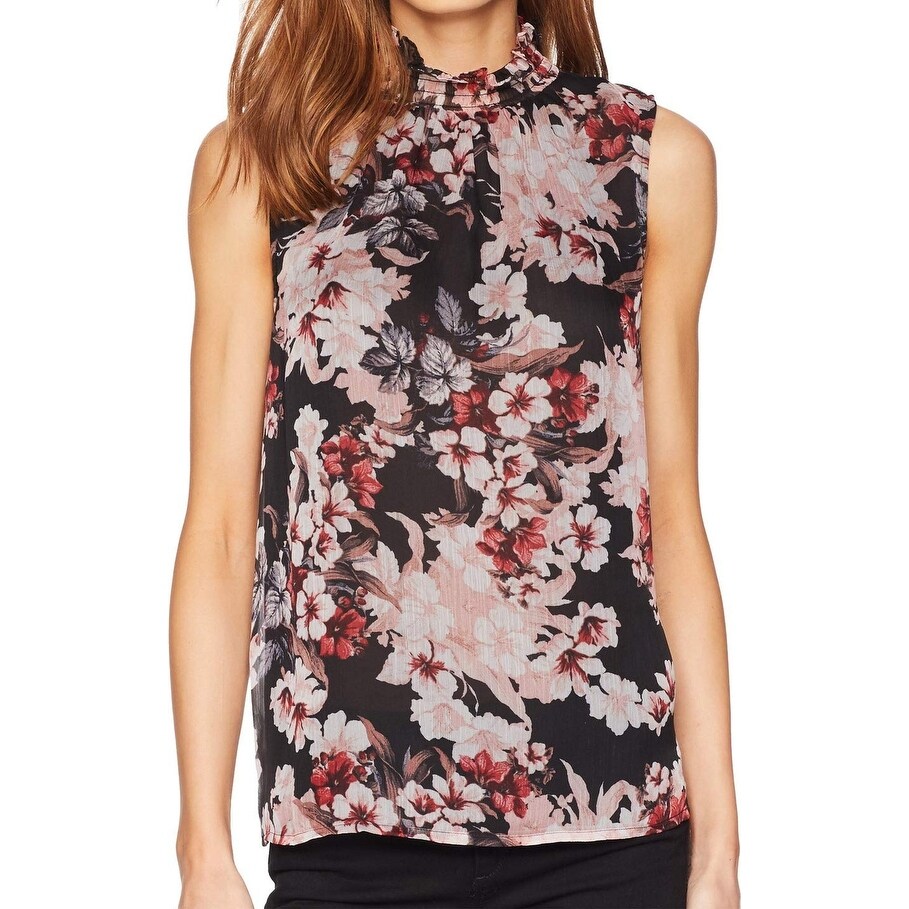 vince camuto smocked neck blouse