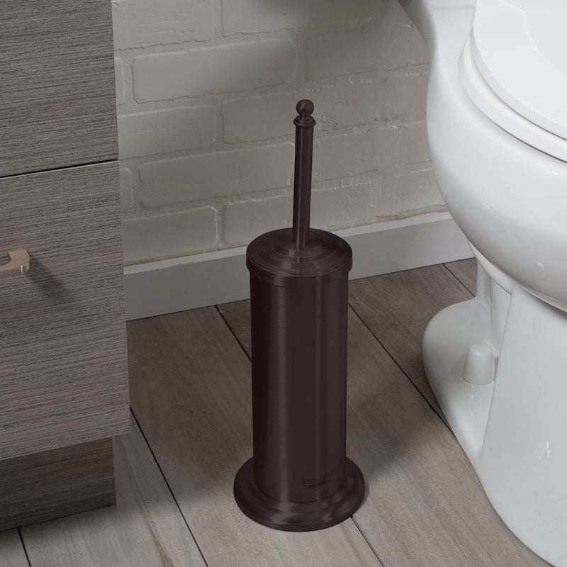 Bath Bliss 2 Pack Steel Toilet Brush and Holder in Rust - Dimensions: 5"Rdx16.75"H
