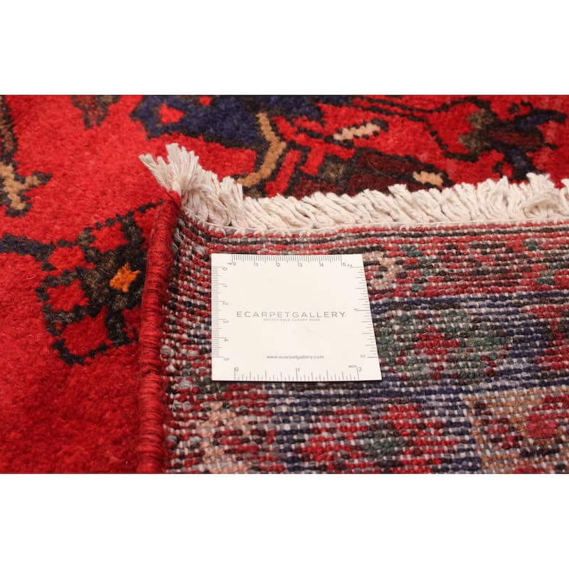 ECARPETGALLERY Hand-knotted Andelz Red Wool Rug - 3'6 x 10'7