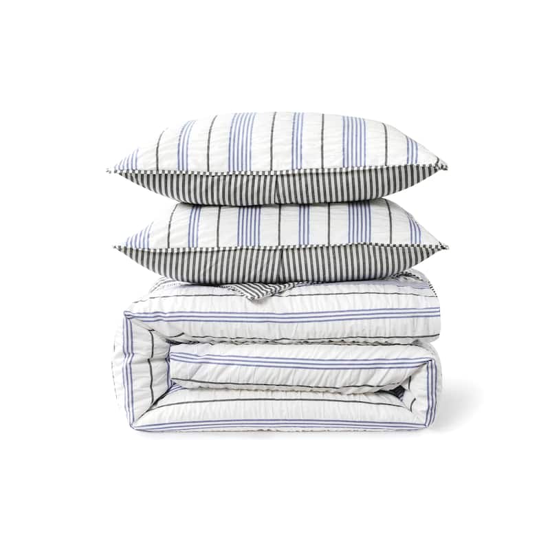 DKNY Seersucker Stripe Comforter Set