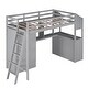 preview thumbnail 13 of 12, Pine Wood Loft Bed with Wardrobe, Desk, and Swappable Ladder