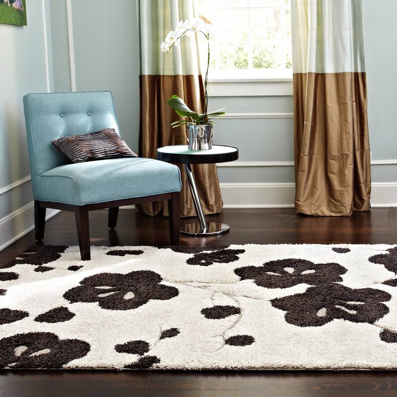 Alexander Home Julian Transitional Floral Shag Area Rug