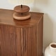 preview thumbnail 3 of 4, Modern 64" Sideboard Storage Cabinet with Wave Design, Buffet Console TV Stand with Adjustable Shelves for Dining Room