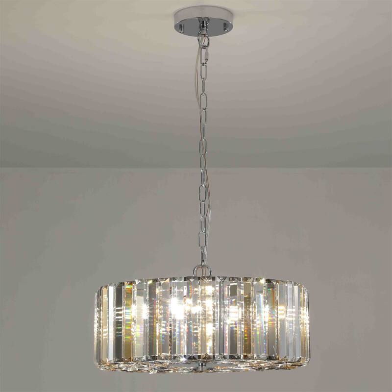 Transparent Modern Round Crystal Chandelier for Living Room
