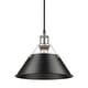 preview thumbnail 4 of 3, Yep by Golden Lighting Orwell 1-light 10in Pendant in Pewter and Matte Black shade