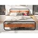 preview thumbnail 12 of 14, King Metal Platform Bed Frame with Upholstered Headboard Wireless Charging