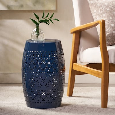 Christopher Knight Home Ruby Indoor/Outdoor 12-Inch Lace Cut Iron Side Table