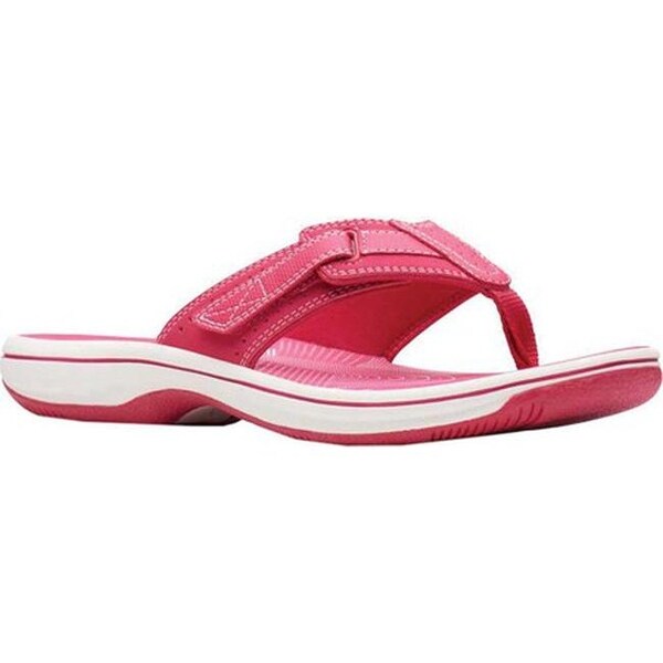 purple clarks flip flops