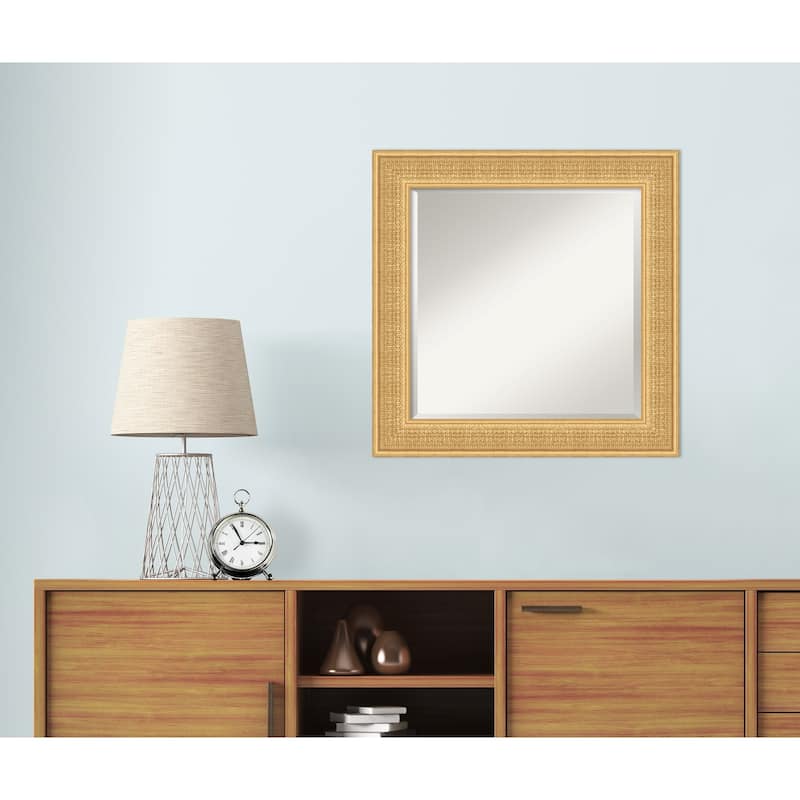 Trellis Beveled Wood Framed Wall Mirror - Trellis Gold