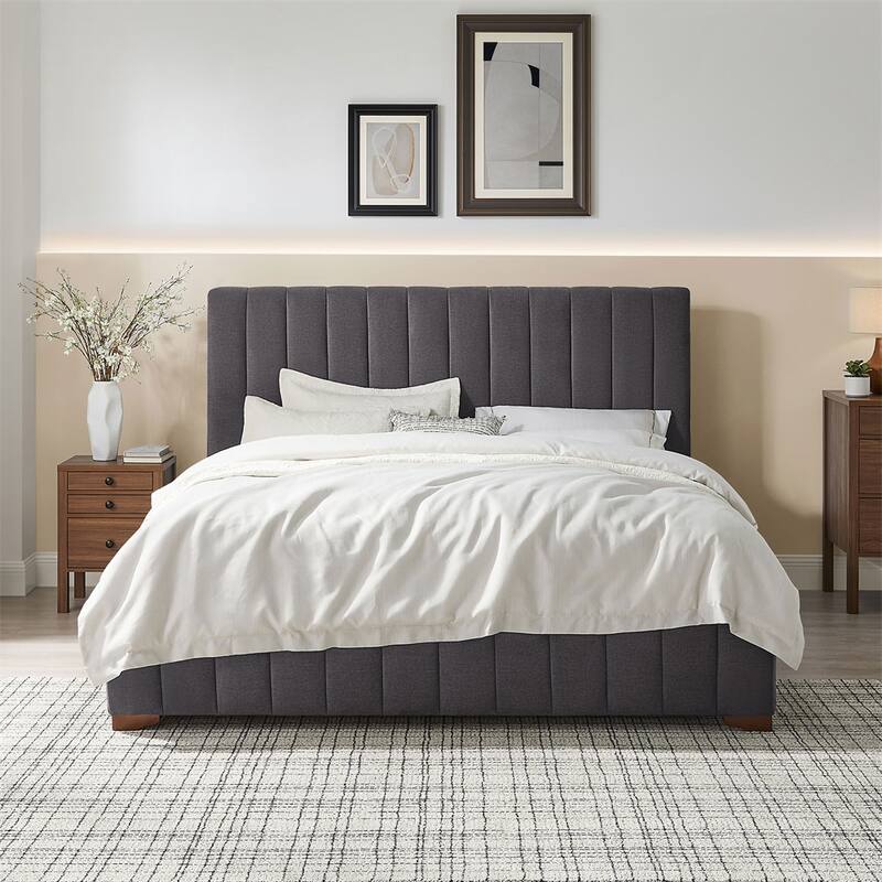 King Size Modern Design Bed Frame Upholstered Queen Bed Frame Platform