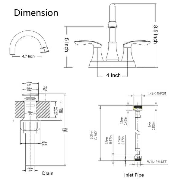 Double Handle three Hole Bathroom Faucet - Bed Bath & Beyond - 36185874