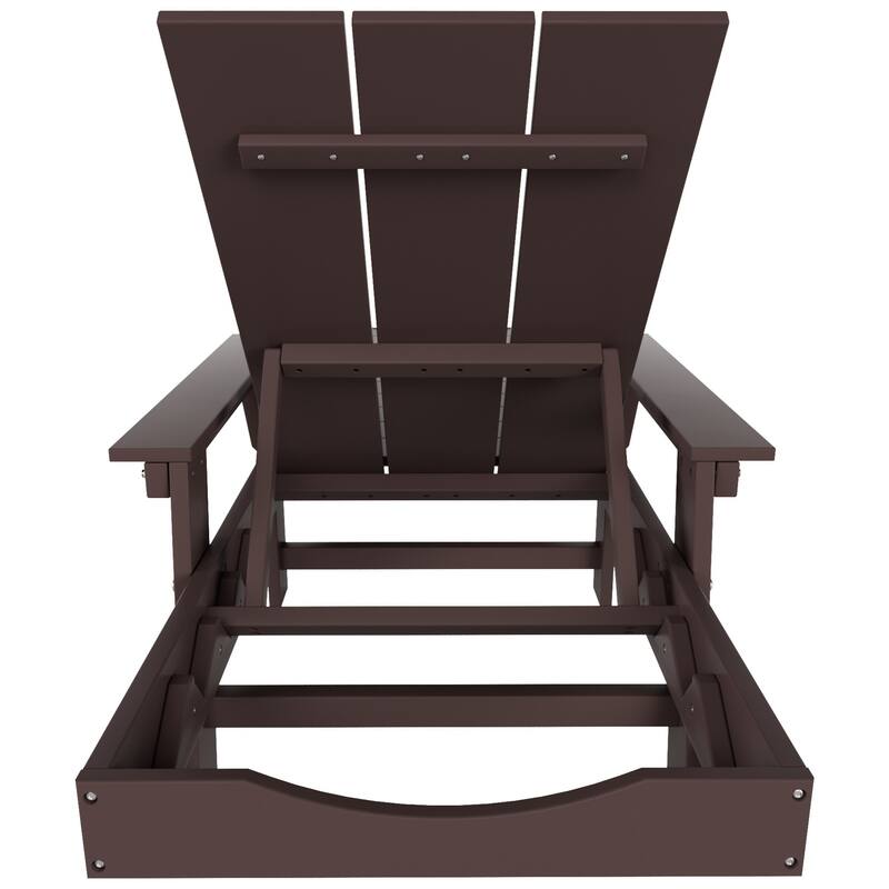 Polytrends Shoreside Modern Poly Reclining Eco-Friendly All Weather Chaise Lounge With Arms & Wheels (Set Of 2)
