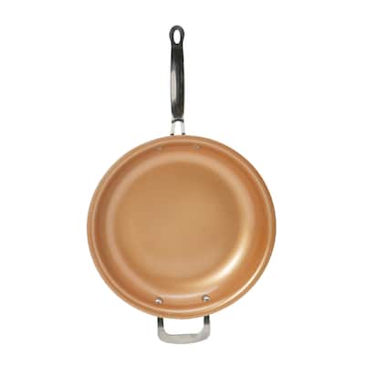 Kitchen Details 12" Non-Stick Copper Frying Pan with Helper Handle