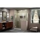 preview thumbnail 3 of 24, DreamLine Unidoor-X 60 in. W x 36 3/8 in. D x 72 in. H Frameless Hinged Shower Enclosure - 36.38" x 60" Chrome Finish
