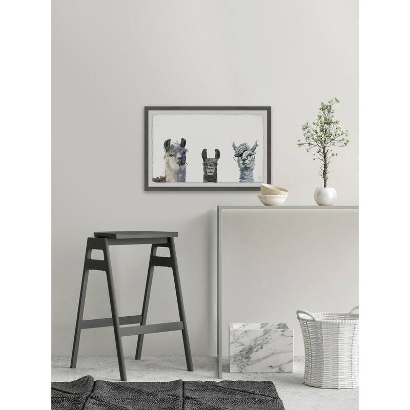 Llama Squad Framed Wall Art, Elegant Home Touch - Sophisticated Artwork for Refined Décor