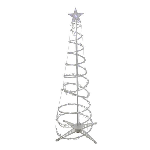 Shop 5 Pure White Led Lighted Spiral Cone Tree Outdoor Christmas