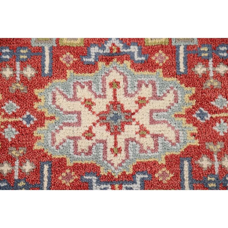 Geometric Kazak Foyer Rug Hand-Knotted Oriental Wool Carpet - 2'0" x 3'0"
