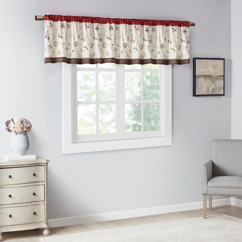 Madison Park Belle Embroidered Window Valance
