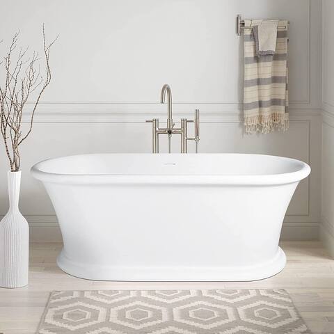 Vanity Art 67" Solid Surface Resin Stone Freestanding Bathtub - 67
