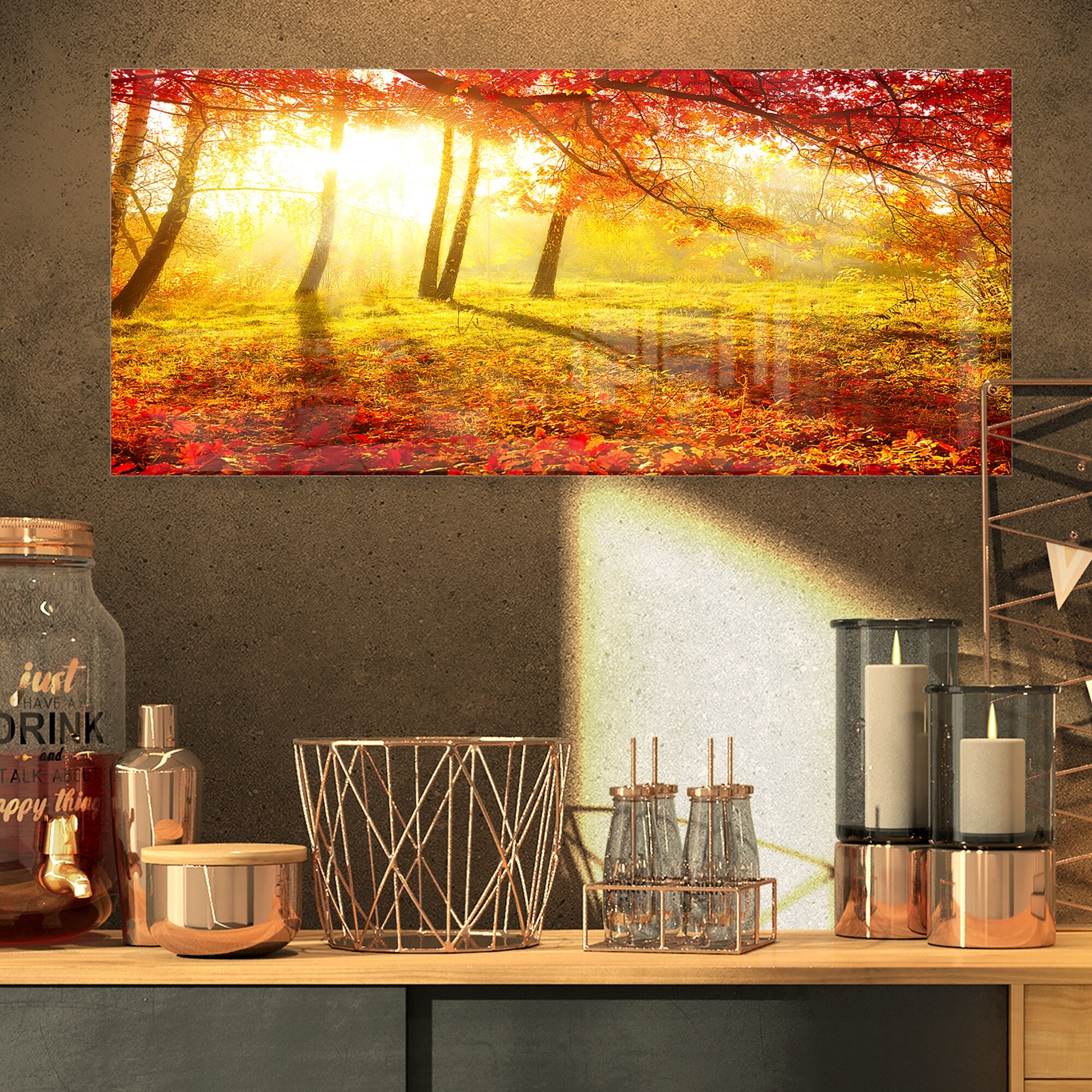 Designart 'Autumnal Park' Landscape Photography Metal Wall Small - Picture 9 of 15