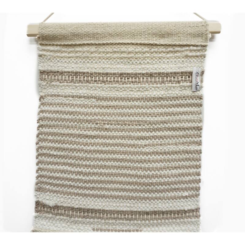 Home&Manor Wool and Cotton Macrame Wall Hanging with Rod Included - Exact Size