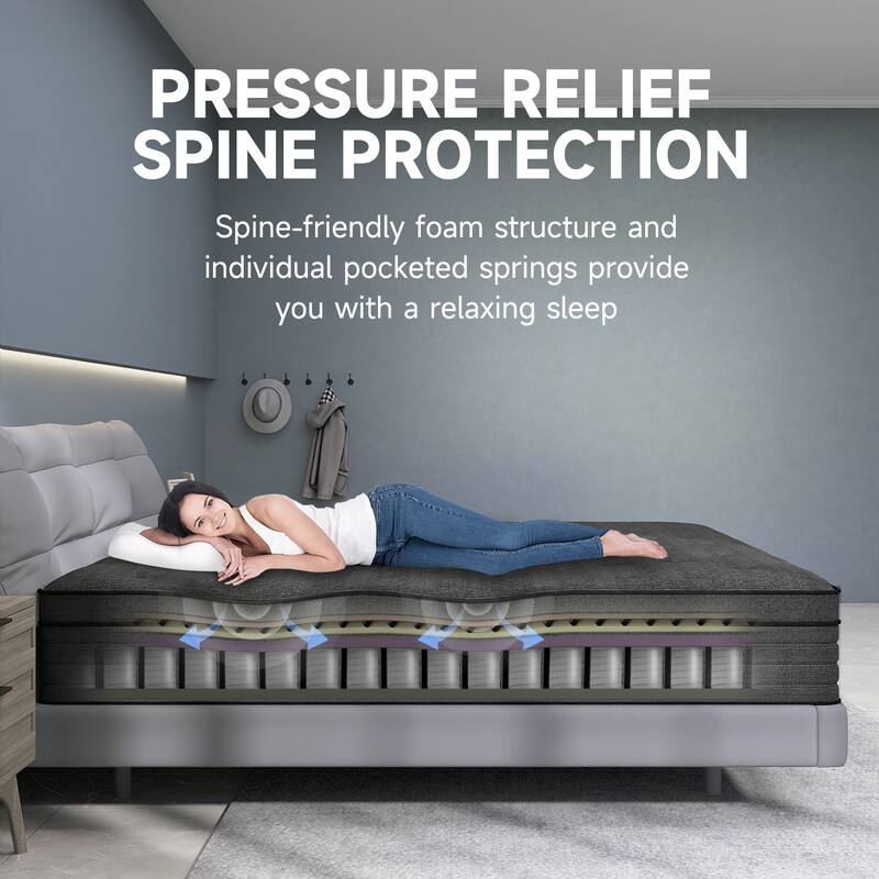 8" Medium Memory Foam Hybrid Mattress with Pocket Springs