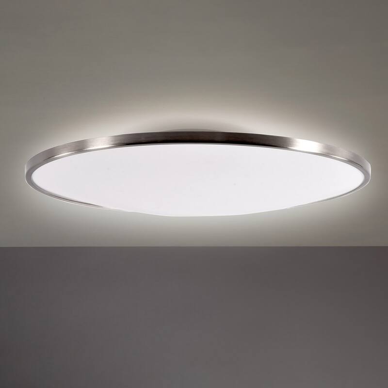 Puck 14in LED Round Flush Mount 3500K in Brushed Nickel - Brushed Nickel - 14