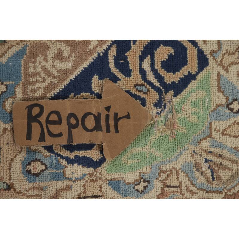 Hand Knotted Oriental 100% Wool Carpet Traditional Floral Brown Kashmar Area Rug - 10' 9'' X 7' 11''