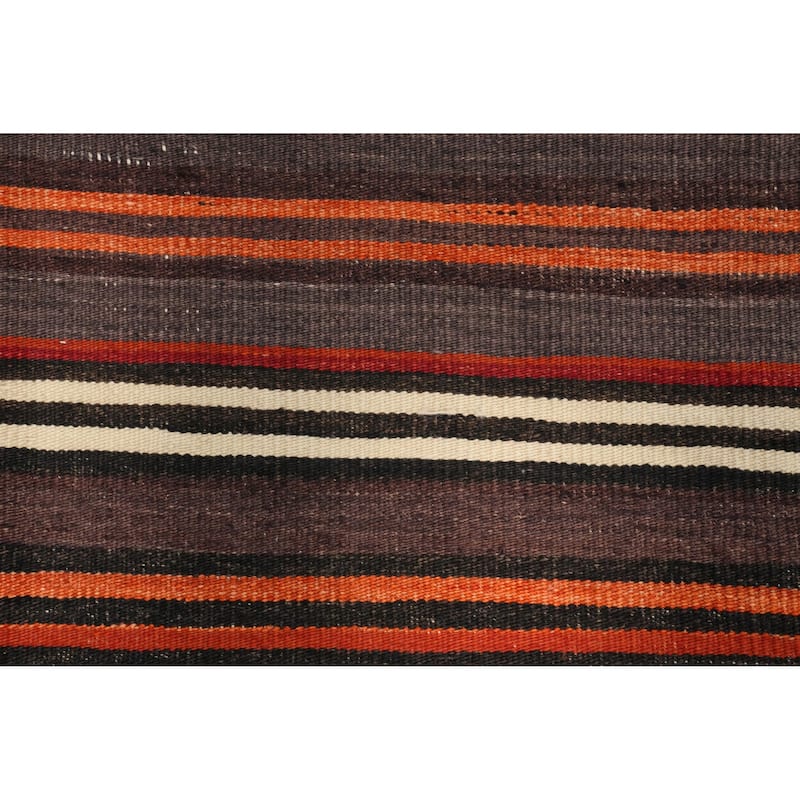 Hand Woven Oriental 100% Wool Carpet Southwestern Geometric Multi-Colored Kilim Area Rug - 11' 2'' X 5' 0''