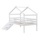 preview thumbnail 13 of 11, Twin Low Loft House Bed with Slide, Ladder, Safety Guardrails, House Roof Frame