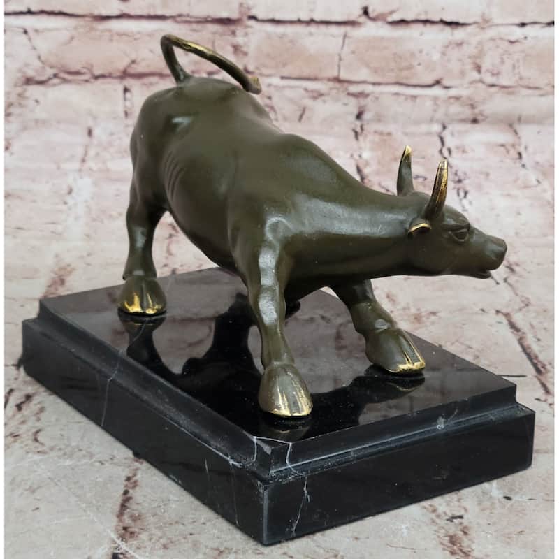 Charging Imitative Bull Bronze Sculpture - Wall Street Financial Prosperity Symbol Art
