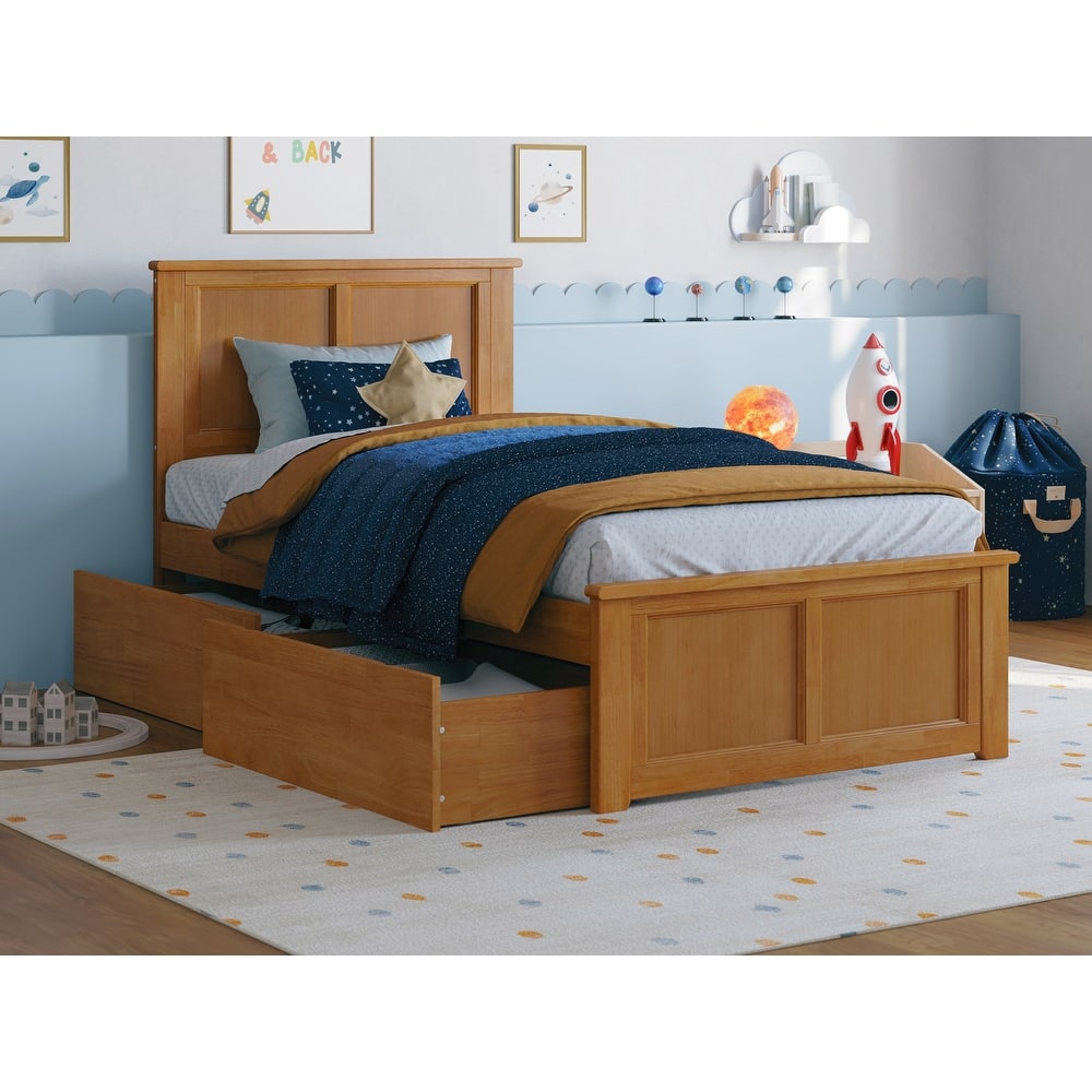 Madison Platform Bed with Matching Footboard with Storage Drawers