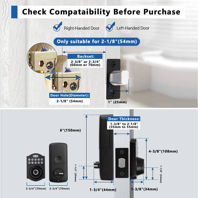 Smart Fingerprint Door Lock with Keypad & Auto-Lock