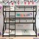 preview thumbnail 1 of 16, Full XL over Twin XL over Queen Size Triple Bunk Bed with Ladders, Black Metal Frame, Industrial Style Black