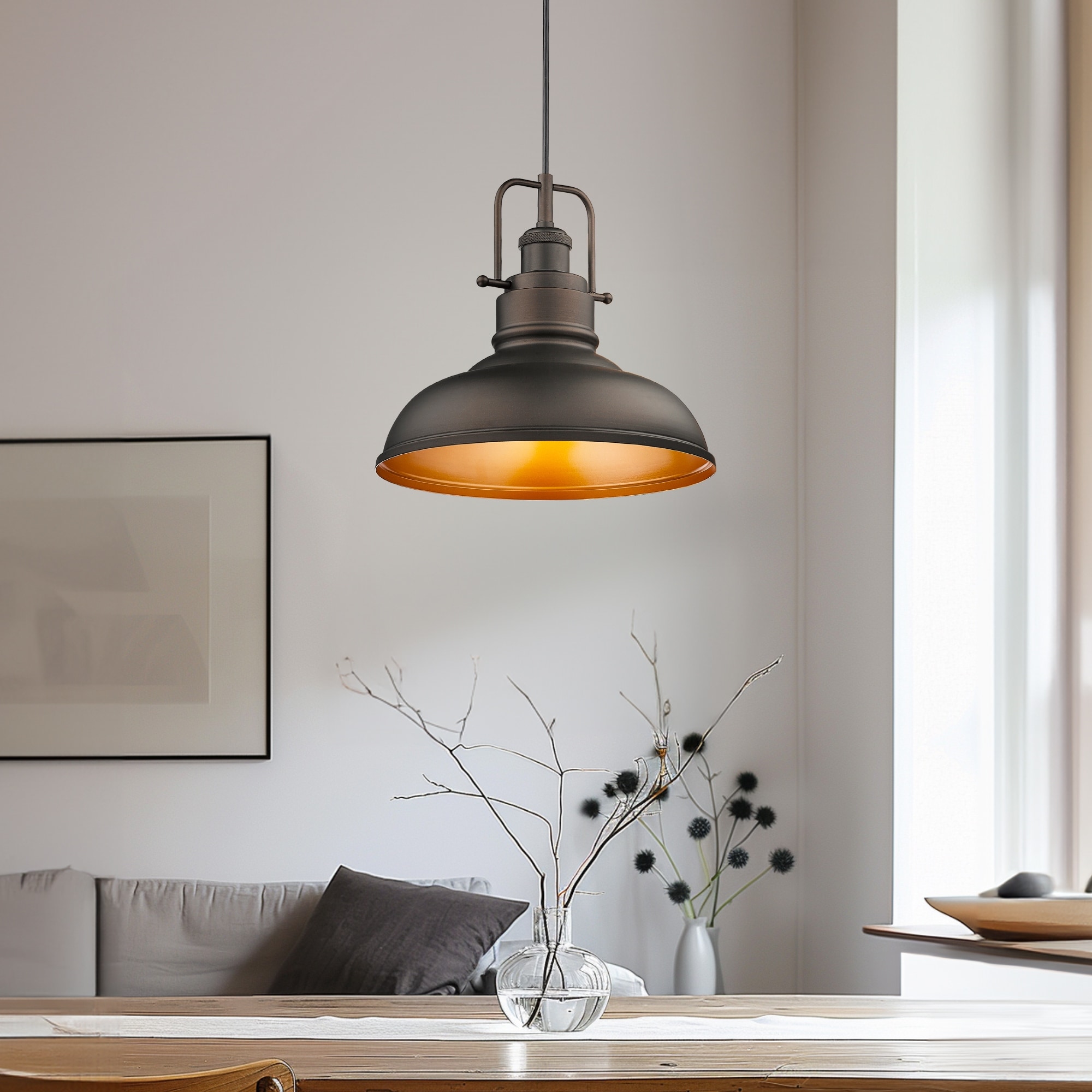 London industrial 1 light pendant bronze ceiling fitting top