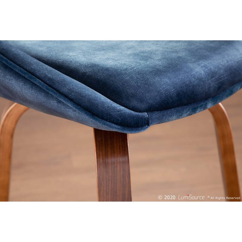 Carson Carrington Alba Velvet Counter Stool with Black Round Footrest (Set of 2)