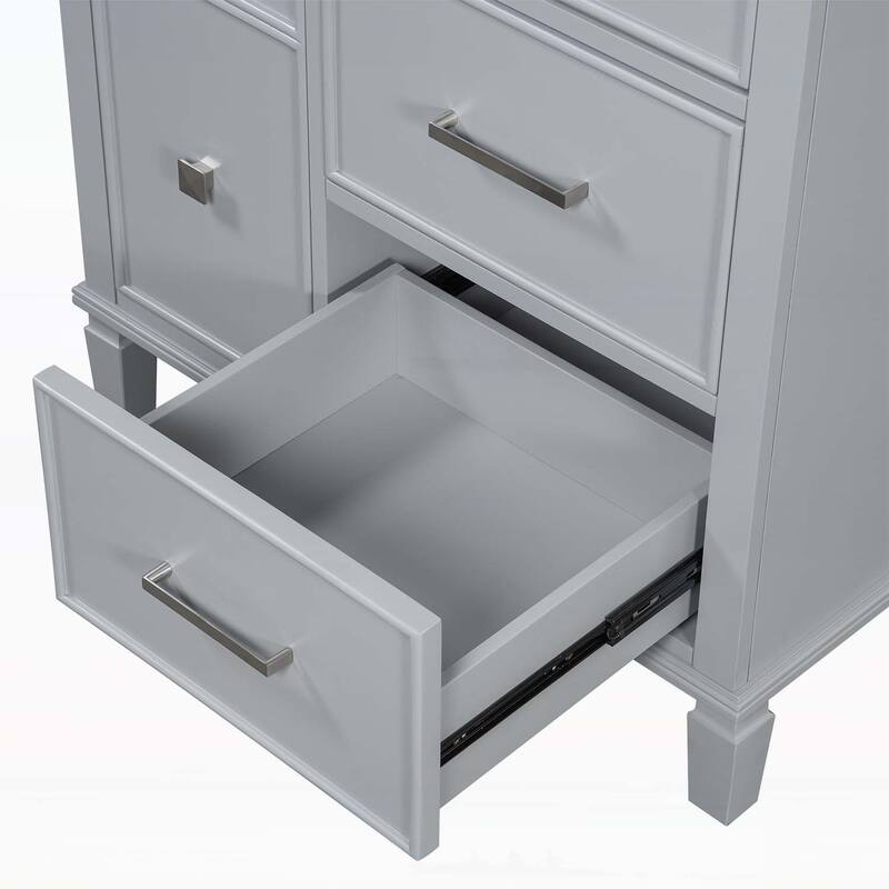 Freestanding Vanity Set with Drawers & One Flip Drawer
