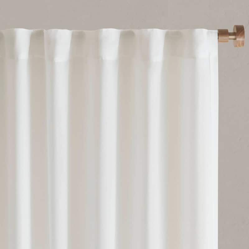 2 PCS Rod Pocket with Back Tab Privacy Curtain Pair White