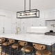 preview thumbnail 3 of 7, Modern LED Black Gold Chandelier 6-Light Rectangle Island Lights for Dining Room - 34" L
