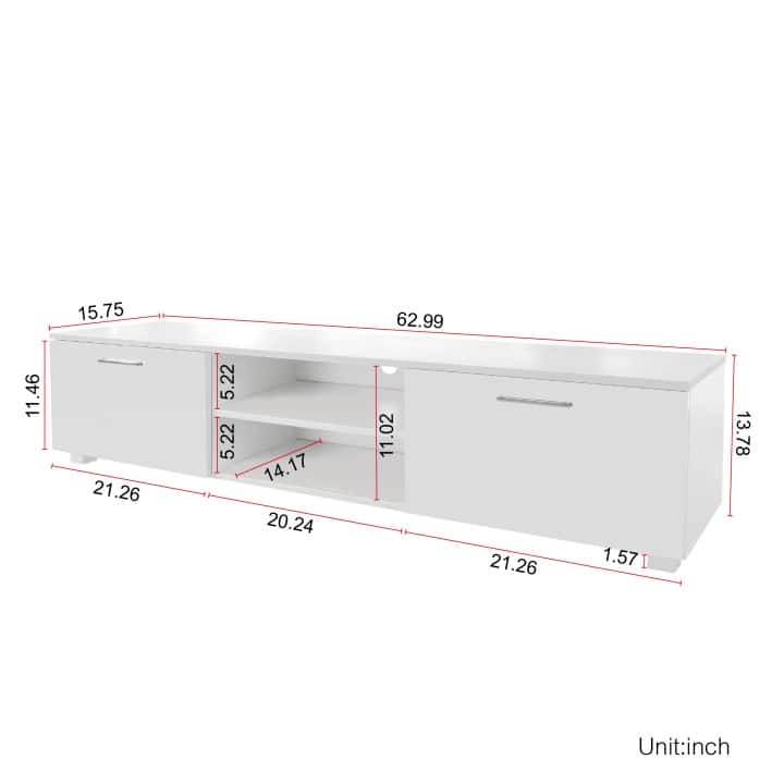 TV Stand for TVs Up to 70+,Wood TV Stand for Living Room,TV Console Cabinet with Shelves