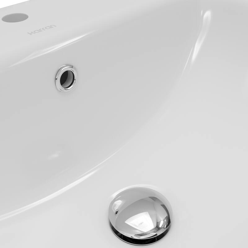 Karran Valera 21" Rectangular Top Mount Vitreous China Bathroom Sink in White