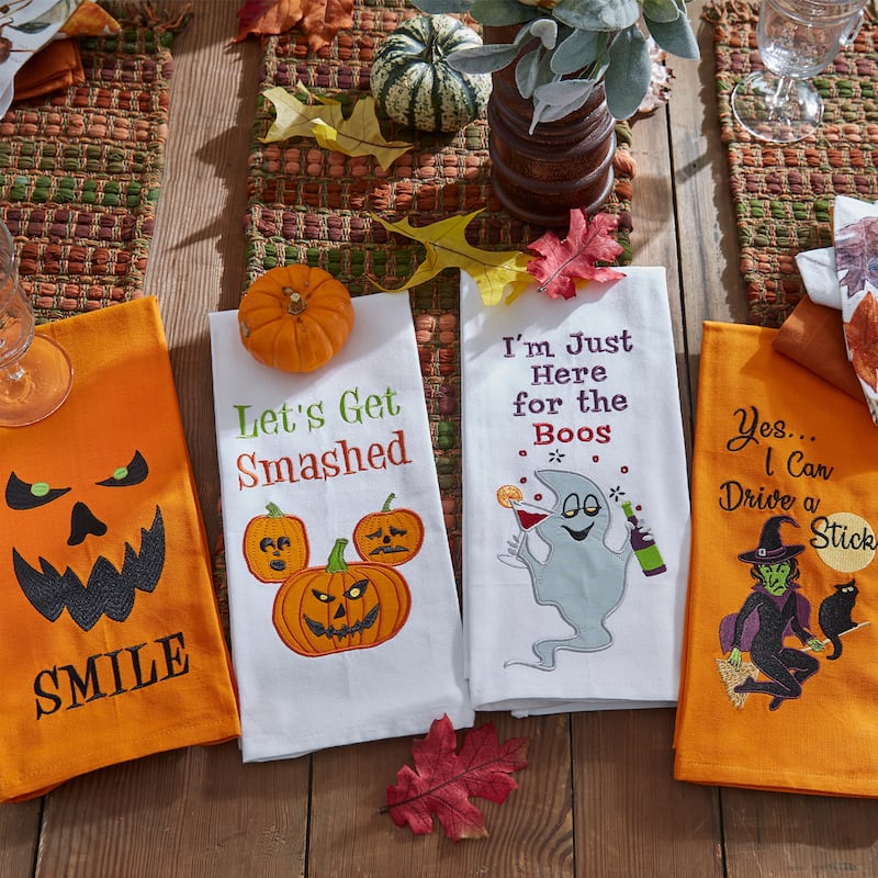 Park Designs Yes I Can Witch Embroidered Dishtowel Set of 2 - 18" X 28"