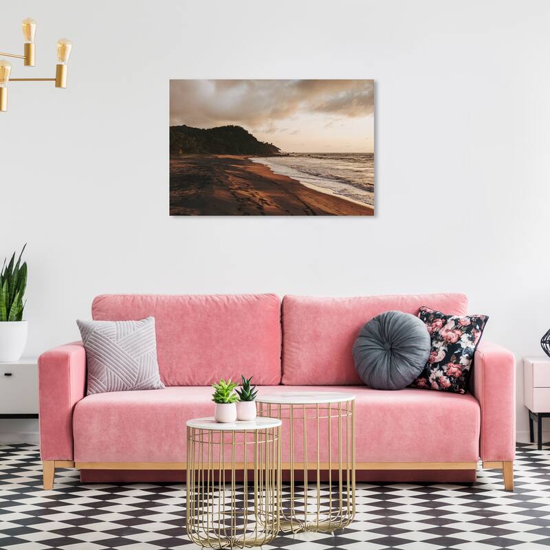 Wynwood Studio Canvas Nautical and Coastal Beach at Sundown II Brown and Nautical & Coastal Wall Art Canvas Print - 24 x 36