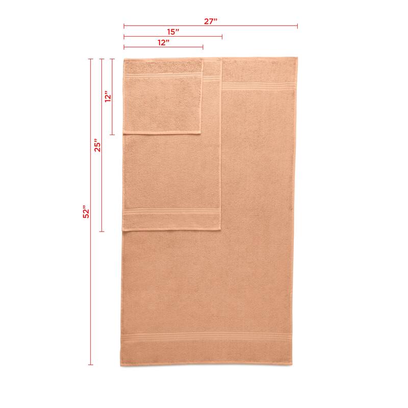 Superior Miami 100% Cotton 6-Piece Towel Set - Lightweight & Quick Drying